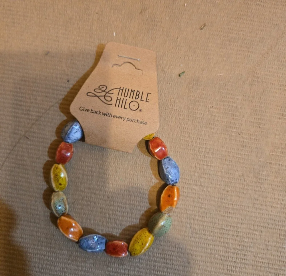 Johnny Was Cream Hair Claw Clip & Humble Hilo Hair Tie Or Bracelet